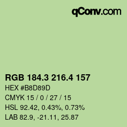 カラーコード: RGB 184.3 216.4 157 | qconv.com