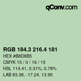 カラーコード: RGB 184.3 216.4 181 | qconv.com
