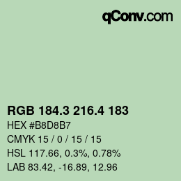 カラーコード: RGB 184.3 216.4 183 | qconv.com