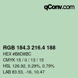 カラーコード: RGB 184.3 216.4 188 | qconv.com