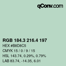 カラーコード: RGB 184.3 216.4 197 | qconv.com