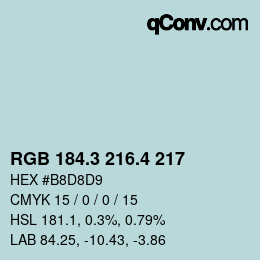 カラーコード: RGB 184.3 216.4 217 | qconv.com