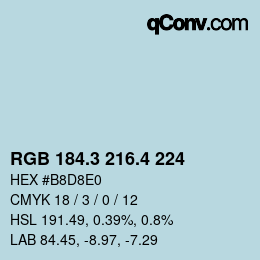 カラーコード: RGB 184.3 216.4 224 | qconv.com
