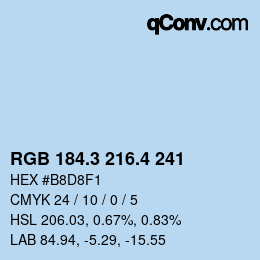 カラーコード: RGB 184.3 216.4 241 | qconv.com