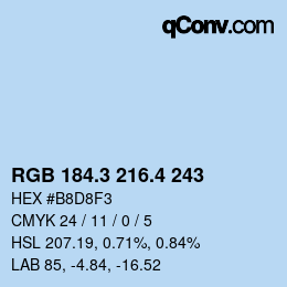 カラーコード: RGB 184.3 216.4 243 | qconv.com