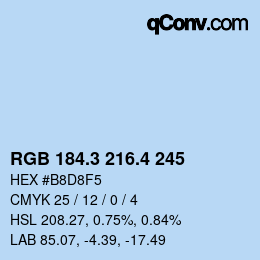 カラーコード: RGB 184.3 216.4 245 | qconv.com