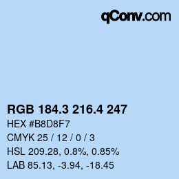 カラーコード: RGB 184.3 216.4 247 | qconv.com