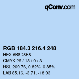 カラーコード: RGB 184.3 216.4 248 | qconv.com
