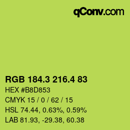 カラーコード: RGB 184.3 216.4 83 | qconv.com