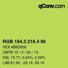 カラーコード: RGB 184.3 216.4 86 | qconv.com