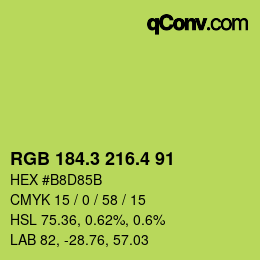 カラーコード: RGB 184.3 216.4 91 | qconv.com