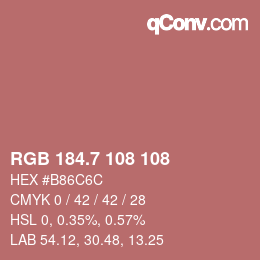 カラーコード: RGB 184.7 108 108 | qconv.com