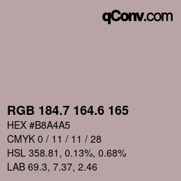カラーコード: RGB 184.7 164.6 165 | qconv.com