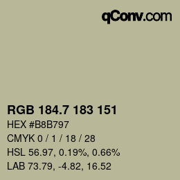 カラーコード: RGB 184.7 183 151 | qconv.com