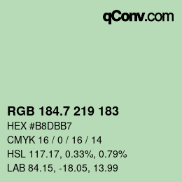 カラーコード: RGB 184.7 219 183 | qconv.com