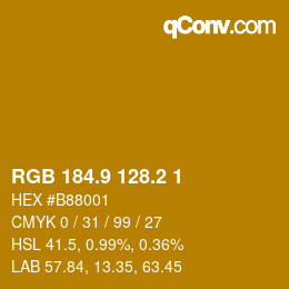 カラーコード: RGB 184.9 128.2 1 | qconv.com