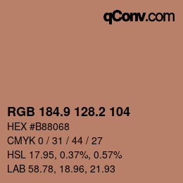 Color code: RGB 184.9 128.2 104 | qconv.com