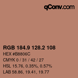 Color code: RGB 184.9 128.2 108 | qconv.com