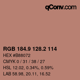 Color code: RGB 184.9 128.2 114 | qconv.com