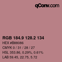 Color code: RGB 184.9 128.2 134 | qconv.com