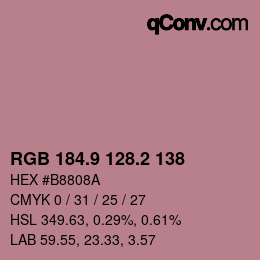 Color code: RGB 184.9 128.2 138 | qconv.com