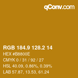 Farbcode: RGB 184.9 128.2 14 | qconv.com