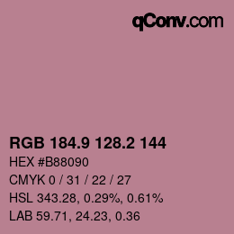 カラーコード: RGB 184.9 128.2 144 | qconv.com