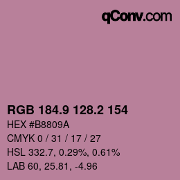 Color code: RGB 184.9 128.2 154 | qconv.com