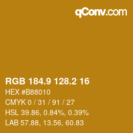 カラーコード: RGB 184.9 128.2 16 | qconv.com