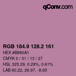 カラーコード: RGB 184.9 128.2 161 | qconv.com