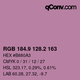 カラーコード: RGB 184.9 128.2 163 | qconv.com