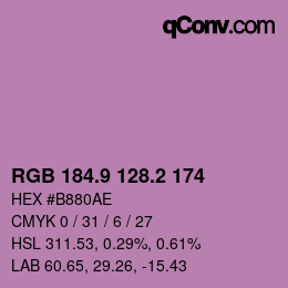 Color code: RGB 184.9 128.2 174 | qconv.com