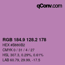 Color code: RGB 184.9 128.2 178 | qconv.com