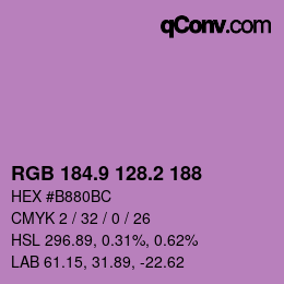 カラーコード: RGB 184.9 128.2 188 | qconv.com
