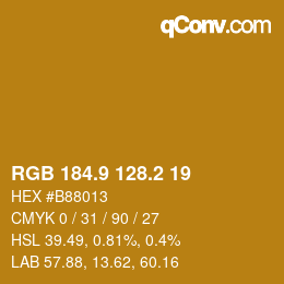 Farbcode: RGB 184.9 128.2 19 | qconv.com
