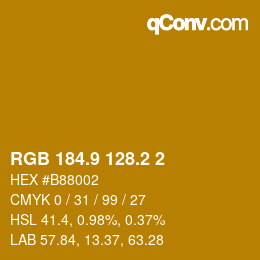 カラーコード: RGB 184.9 128.2 2 | qconv.com