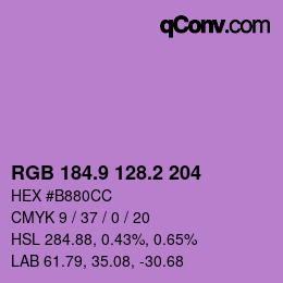 カラーコード: RGB 184.9 128.2 204 | qconv.com