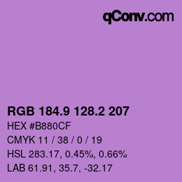 カラーコード: RGB 184.9 128.2 207 | qconv.com