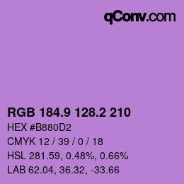 カラーコード: RGB 184.9 128.2 210 | qconv.com