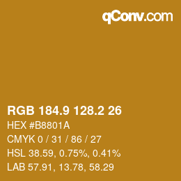 カラーコード: RGB 184.9 128.2 26 | qconv.com