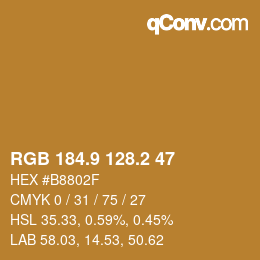 Color code: RGB 184.9 128.2 47 | qconv.com
