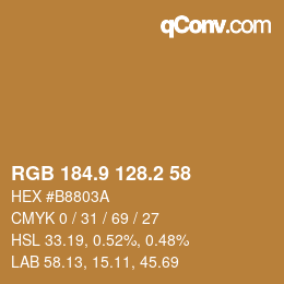 Color code: RGB 184.9 128.2 58 | qconv.com