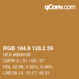 Color code: RGB 184.9 128.2 59 | qconv.com