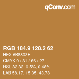 Color code: RGB 184.9 128.2 62 | qconv.com