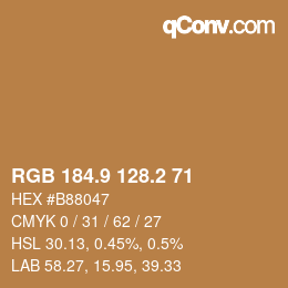 Color code: RGB 184.9 128.2 71 | qconv.com