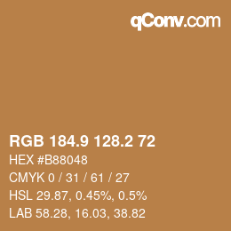 カラーコード: RGB 184.9 128.2 72 | qconv.com