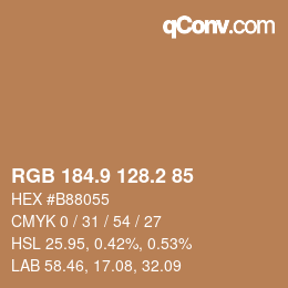 Color code: RGB 184.9 128.2 85 | qconv.com