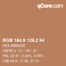 Color code: RGB 184.9 128.2 94 | qconv.com