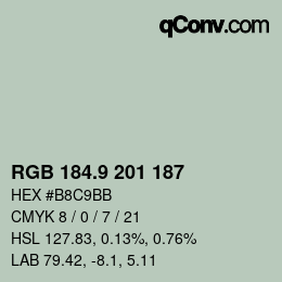 カラーコード: RGB 184.9 201 187 | qconv.com