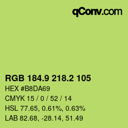 カラーコード: RGB 184.9 218.2 105 | qconv.com
